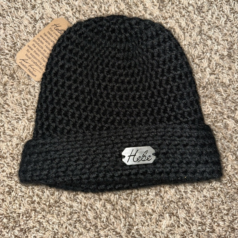 Handmade Black Crochet Beanie